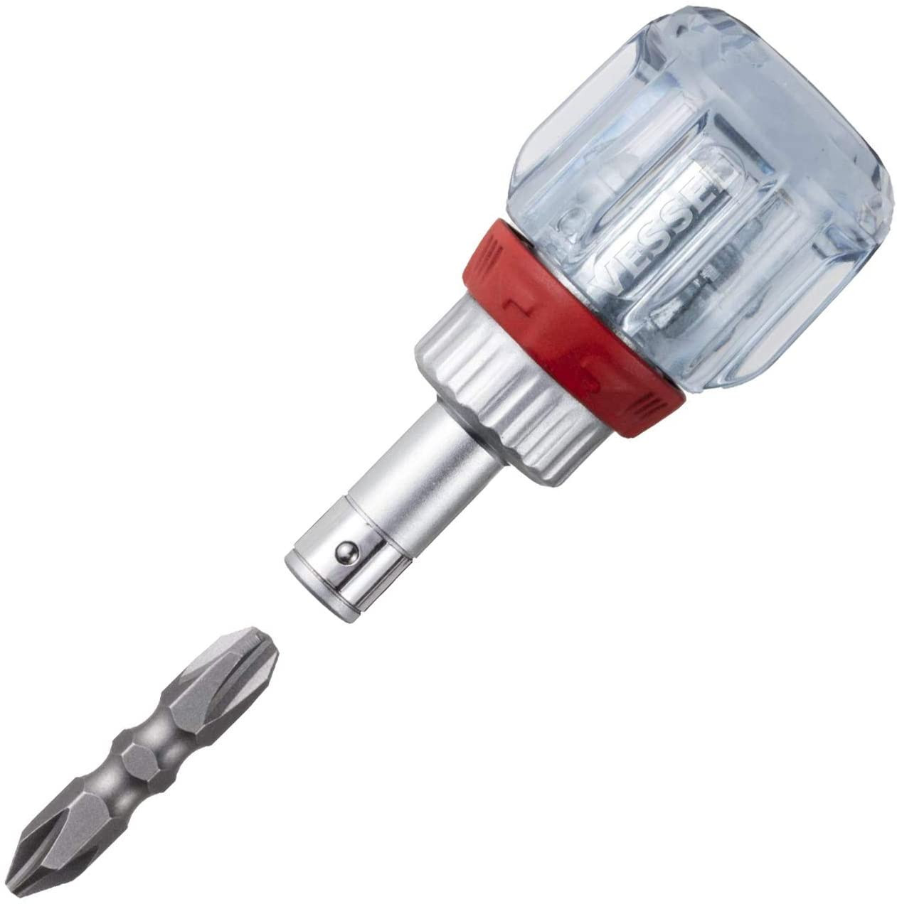 Vessel Stubby Ratchet Bit Driver Screwdriver 1/4