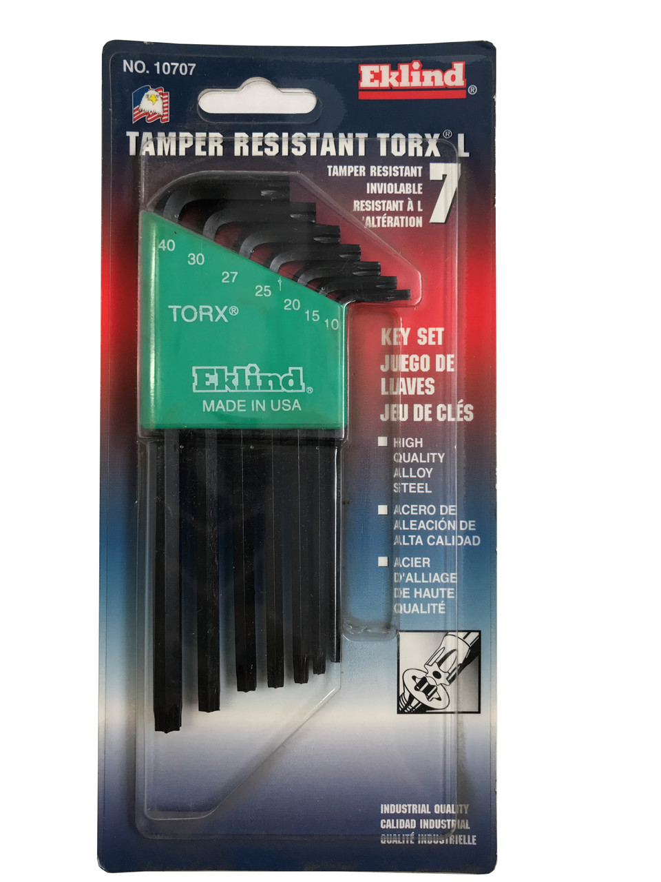 トップス KeyL Eklind Torx Star L Wrench Key Set T10-T40 Security Tamper Proof