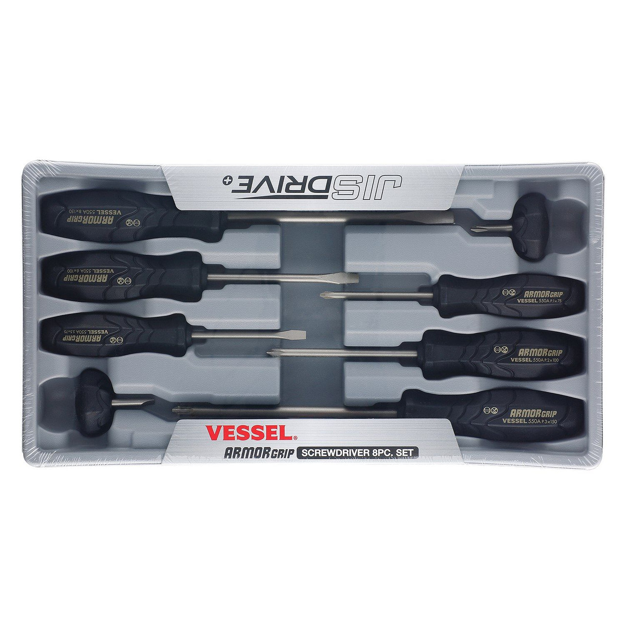 Vessel 8pc JIS Screwdriver Set Armor Grip 550A8PTU like Phillips