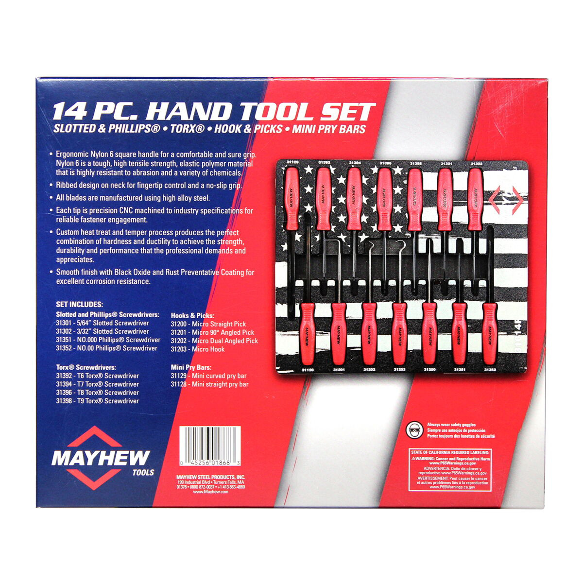 Mayhew 14pc Screwdriver Hook and Pick Set Micro Torx Phillips