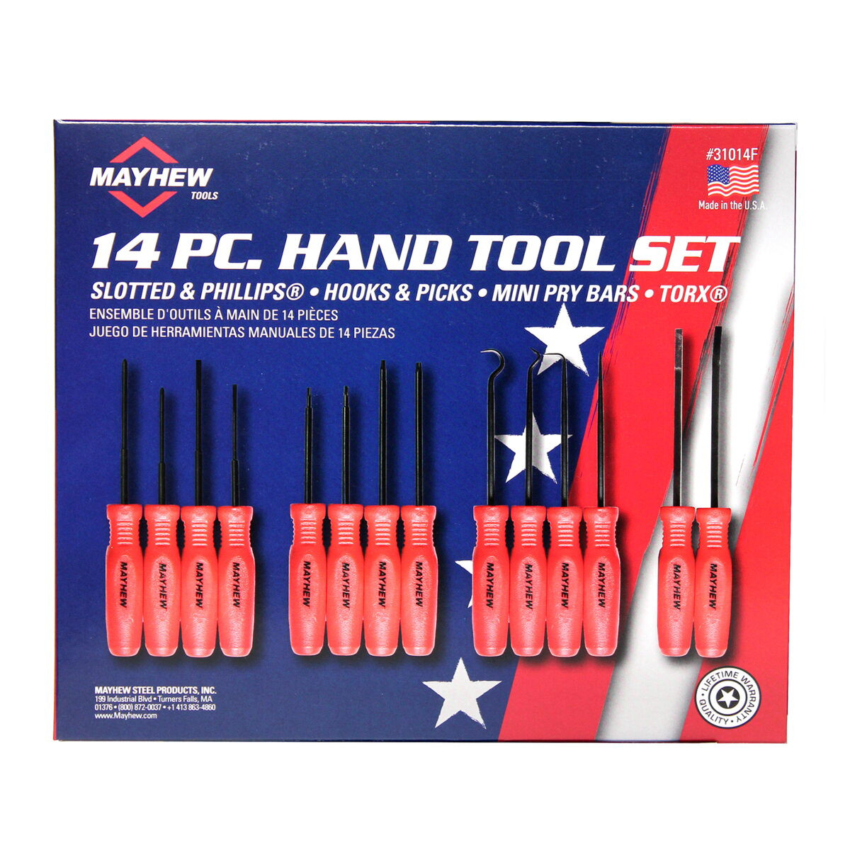 Mayhew 14pc Screwdriver Hook and Pick Set Micro Torx Phillips