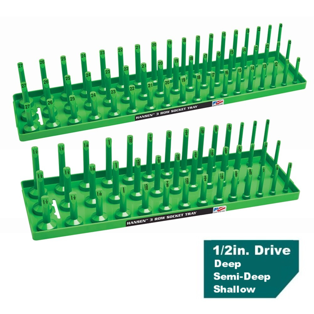 Socket Holder Tray Hansen 6-Piece Socket Holder & Tray Set - Toolbox & Drawer Organizer (Made In USA) Hansen Metric Socket Tray - Foto 8