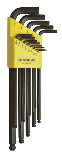 Bondhus 13 pc Ball End SAE Standard Inch Hex L Wrench Set .050 - 3/8in USA 10937