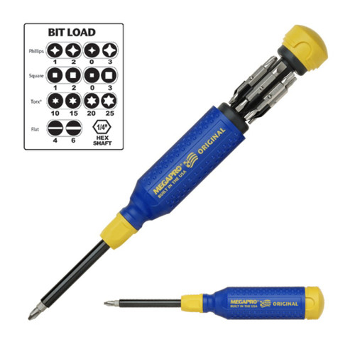 Megapro Hex 15 in 1 Milti Bit Screwdriver 2-6mm Metric 3/32-1/4 in