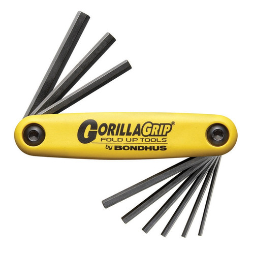 Bondhus Gorilla Grip Hex Fold Up Wrench Set SAE Standard Inch .05-3/16 USA 12591