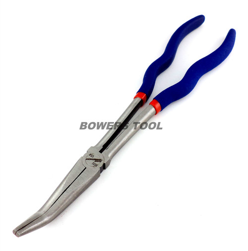 Pro America 11 in. Extra Long Nose Pliers 45 Degree Curve Bend USA Made