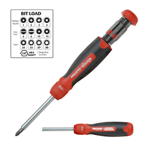 Megapro Automotive Milti Bit Screwdriver Phillips Flat Torx Valve