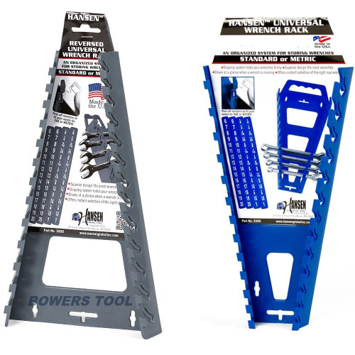 Hansen 9pc Socket Wrench Organizer Tray Rack Set Metric SAE USA