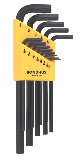 Bondhus 13 pc SAE Standard Inch Hex L Wrench Set .050 - 3/8in MADE IN USA 12137