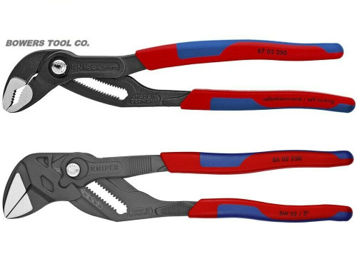 Knipex 10" Cobra & Adjustable Pliers Wrench Set Comfort Grip Handle Black Finish