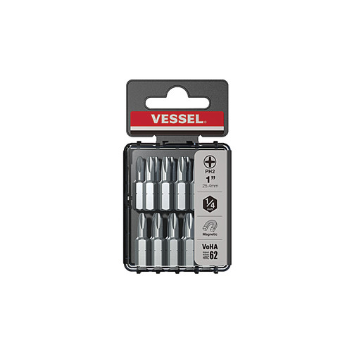 Vessel 2pc Phillips JIS Impact Ball Torsion Bit Set PH2 x 2