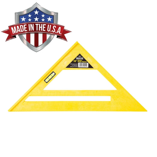 Mayes 12" Rafter Angle Square w Level 20012 Heavy Duty Polystyrene Made in USA