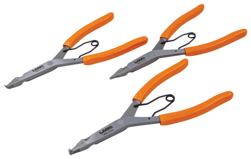 Lang 3pc Lock Ring Plier Set 9" Straight, Right, Angle Thin Bent Curved 1406 USA