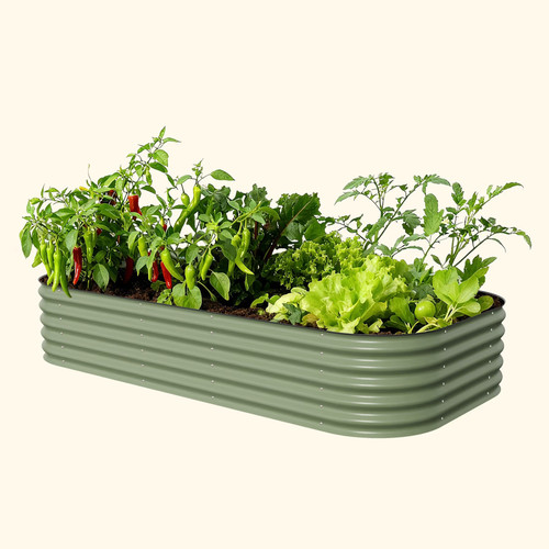 Vego Garden 17in Tall Classic 10 in 1 Raised Garden Bed Olive Green