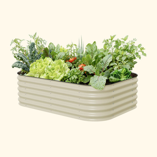 Vego Garden 17in Tall Classic 6 in 1 Raised Garden Bed Peral White