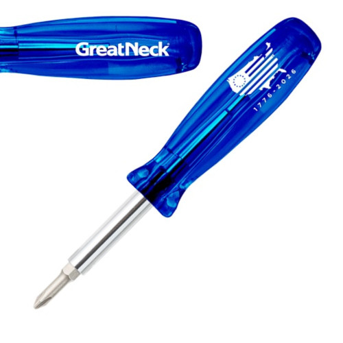 Greatneck America 250 Multi-Bit Screwdriver, 6 in 1 Phillips Flat Slotted Blue 1776-2026