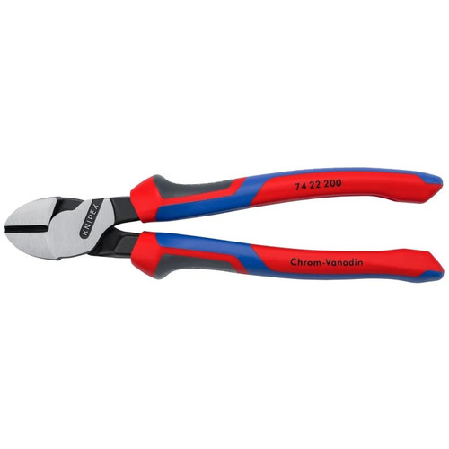 Knipex Angled Diagonal Cutters 7422200 8" High Leverage 12° Germany