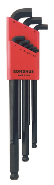 Bondhus 9 pc Stubby Metric Hex L Wrench Set 1.5 - 10 mm MADE IN USA 16599