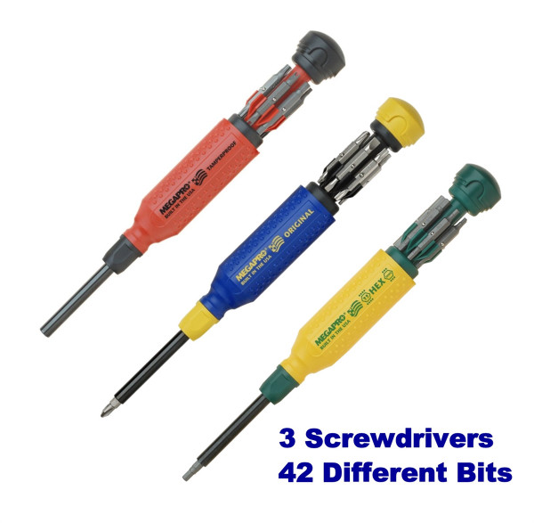 Megapro Original Tamperproof & Hex Multi Bit Screwdriver Set Torx Hex Phillips