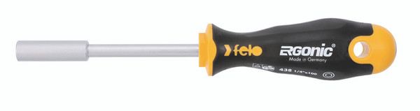 Felo Ergonic 1/4" Magnetic Bit Holder Screwdriver Handle 8" Length 53711