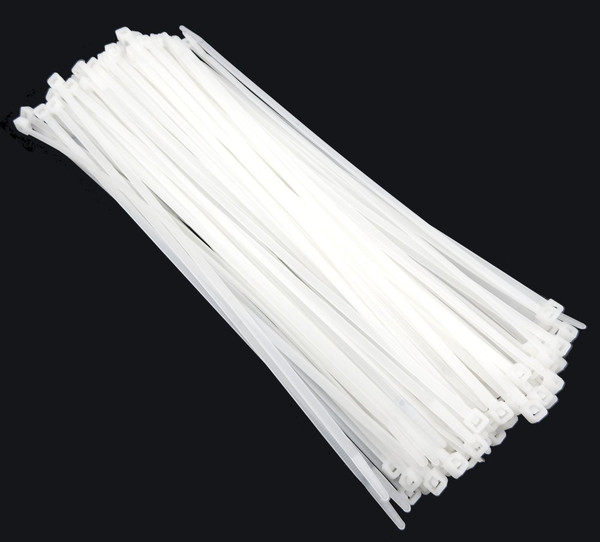 Zip Cable Ties 11" 50lbs 100pc Natural White Made in USA Nylon Wire Tie Wraps