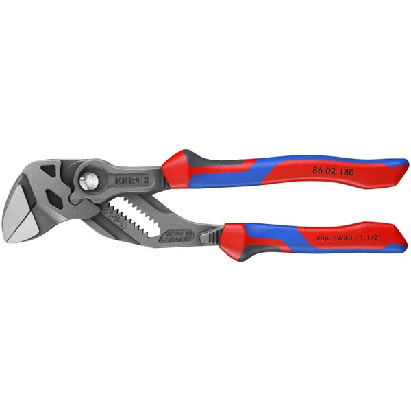 Knipex 7" Pliers Wrench 8602180 Adjustable Wrench w Comfort Grip & Black Finish