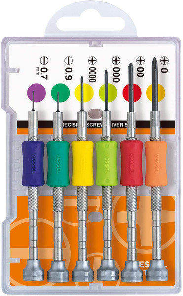 Vessel Precision Micro Screwdriver Set Phillips Flat Slotted 0000