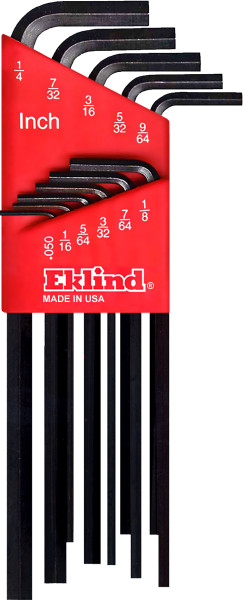 Eklind SAE Hex Wrench Key Set 11pc Black Finish .050-1/4 Inch 10211 MADE IN USA