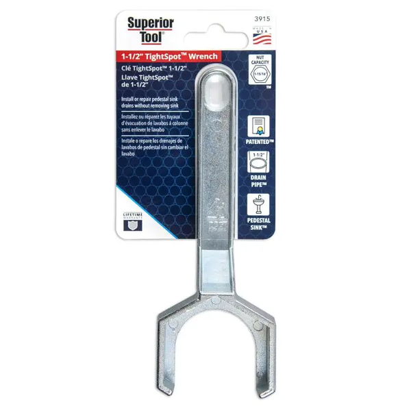 Superior 1-1/2" Tight Spot Wrench Tool 3915 for Pedestal Sink Drain Nuts USA