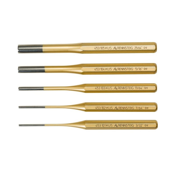 Rennsteig 5pc Pin Punch Set 9R450005 3/32"-25/64" Made in Germany