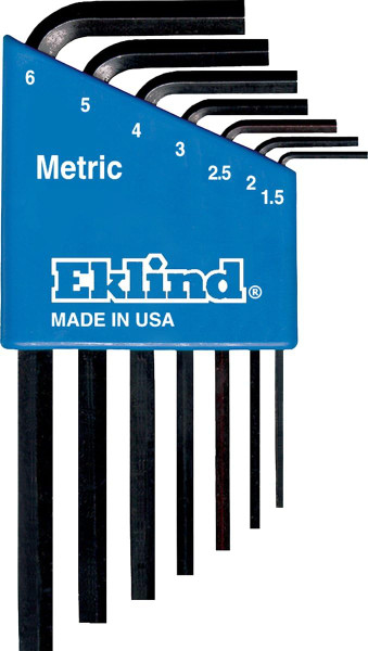 Eklind Metric Hex Wrench Key Set 7pc Short Stubby 1.5-6mm 10507 Made in USA