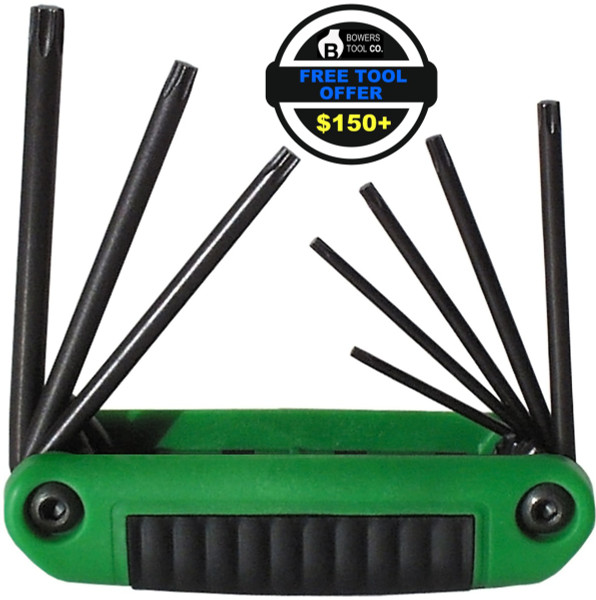 Eklind Torx Fold Up Wrench Key Set 8pc Sizes T6-T25 Comfort Grip USA MADE 25582 FTO