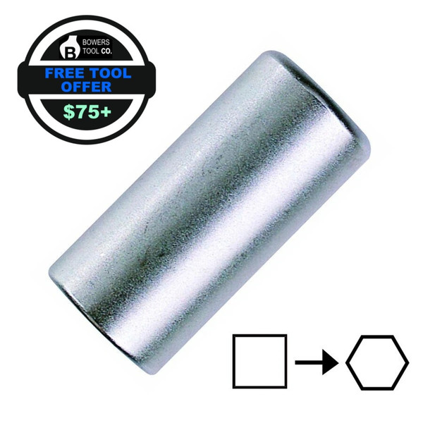 Felo 1/4" Drive Square Socket to 1/4" Hex Bit Adapter Female to Female Germany FTO