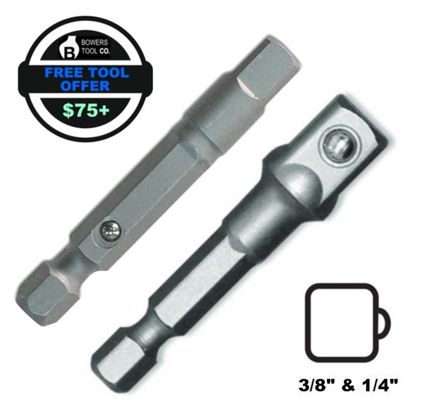 Megapro 1/4" and 3/8" Drive 2" Socket Screwdriver Adapter Bit Quick Change FTO