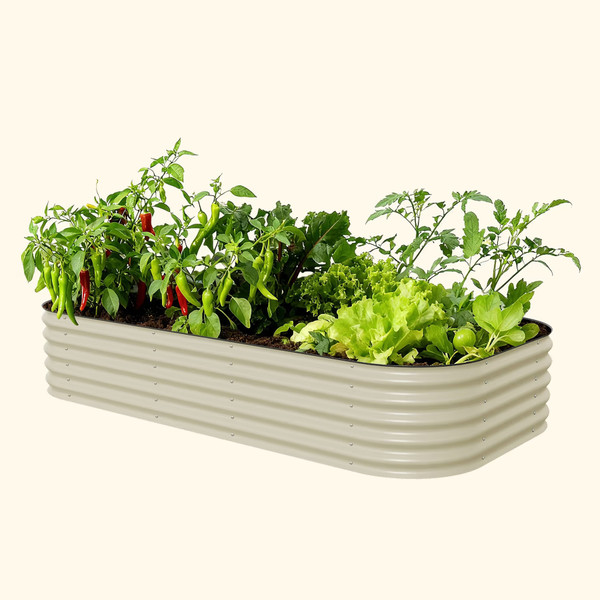 Vego Garden 17in Tall Classic 10 in 1 Raised Garden Bed Peral White