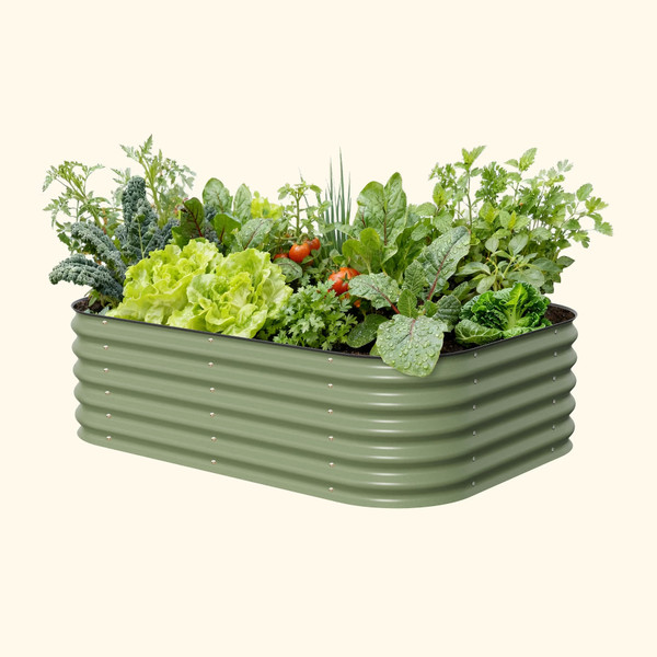 Vego Garden 17in Tall Classic 6 in 1 Raised Garden Bed Olive Green