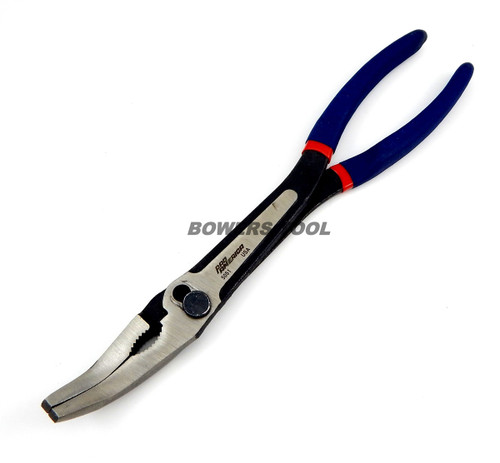 JET 730488-11 45-Degree Bent Nose Pliers – Extra Long Reach, Chrome Vanadium, Double-Dipped Grips