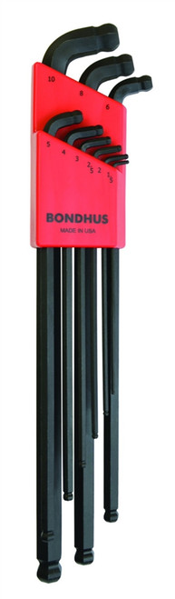 Bondhus 9pc Stubby Dual Double Ball End Hex L Wrench Set Metric