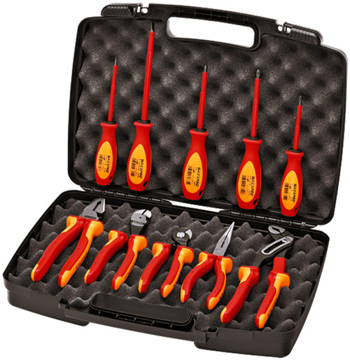 Zoom ind ozon farvning Knipex 10pc Insulated Pliers Screwdriver Electricians Tool Set 1000V  9K989830US - Bowers Tool Co.