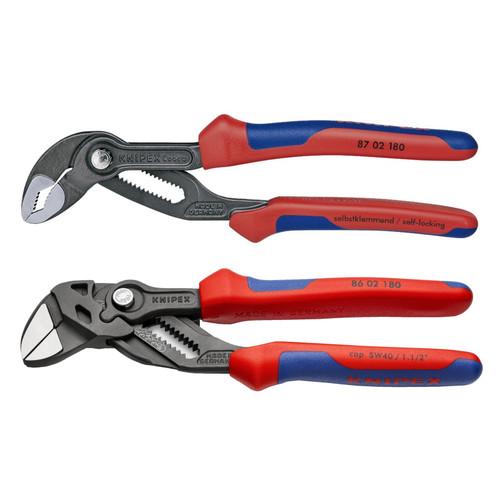 Knipex 7 & 10 Pliers Wrench Set Adjustable Wrench with Comfort