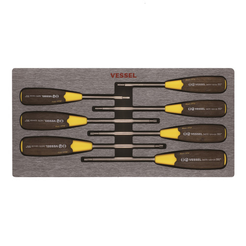 Vessel 7pc Non-Slip Torx Tamperproof Security Screwdriver Set Wood