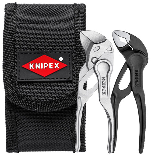 Knipex XS Mini Cobra Pliers Wrench Set 2pc in Belt Pouch