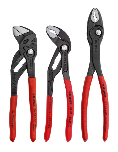 Knipex 3pc Pliers Set Cobra Pliers Wrench TwinGrip 9K0080156US Top