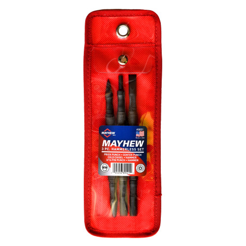 Mayhew 3pc Hammerless Center Punch Chisel Pin Punch Set 89021 Made in