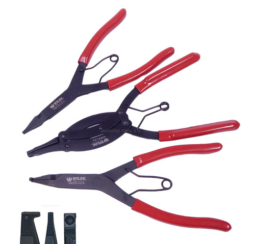 Wilde 3pc Lock Ring Pliers Set Compound Right Angle 90 Straight Black ...