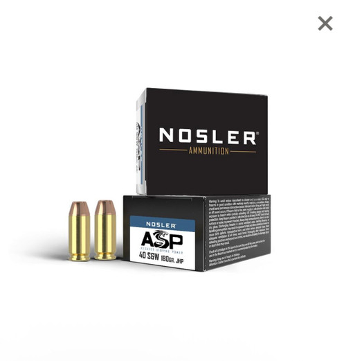 Nosler Match Grade Handgun Ammunition .40 S&W 180 gr JHP 1005 fps 20/ct