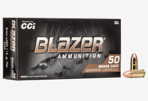 CCI BLAZER BRASS 9mm 115GR FMJ (50rd)