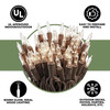100 Clear Christmas Lights on a Brown Wire String, UL Approved for Indoor/Outdoor Use, 18' of Lighted Length, 20' of Total Length