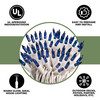 50 Blue Christmas Lights on a White Wire String, UL Approved for Indoor/Outdoor Use, 9' of Lighted Length, 11' of Total Length