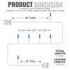 50 Blue Christmas Lights on a White Wire String, UL Approved for Indoor/Outdoor Use, 9' of Lighted Length, 11' of Total Length